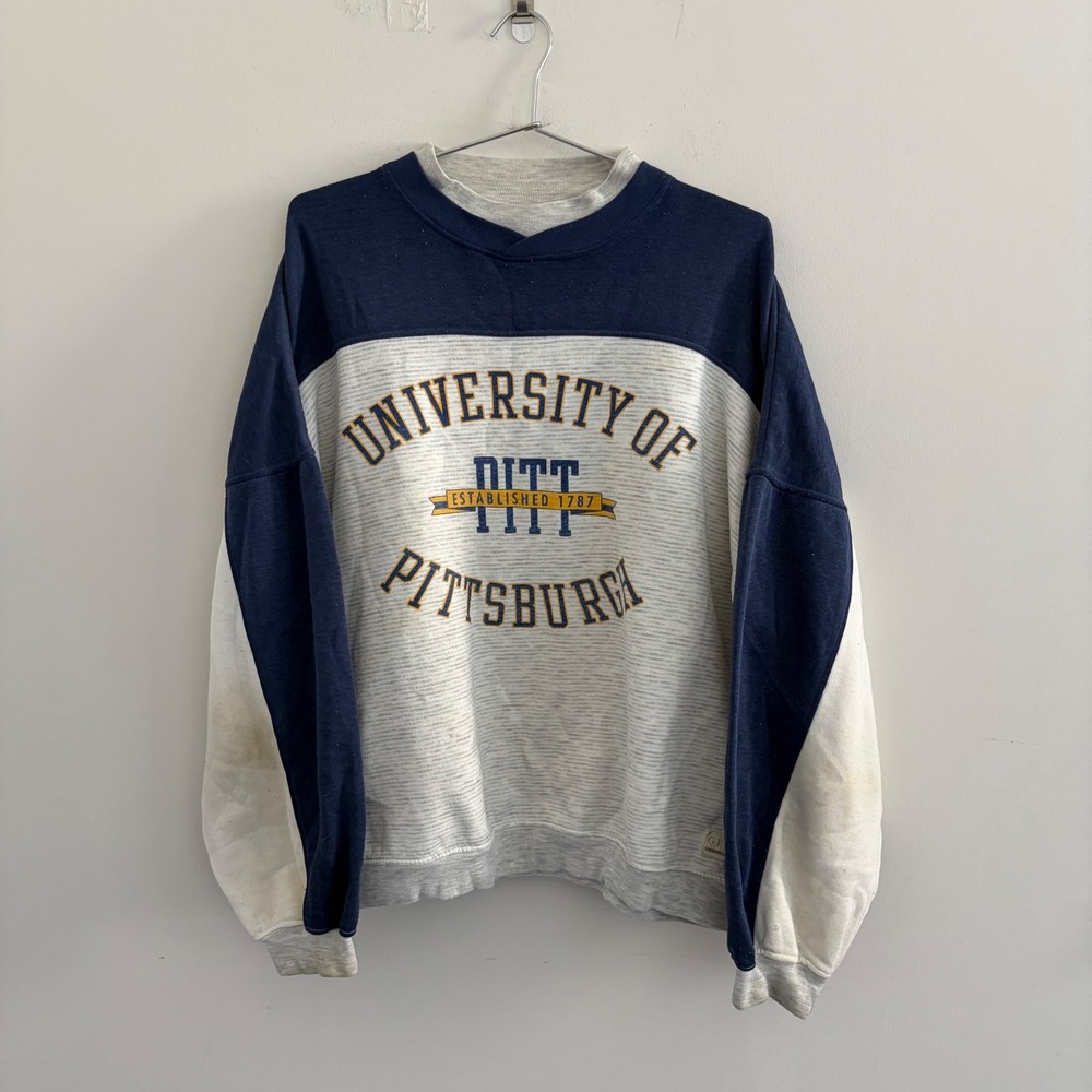 Gear for Sports University of Pittsburgh Pitt Sweatshirt XL Blue Grey White
